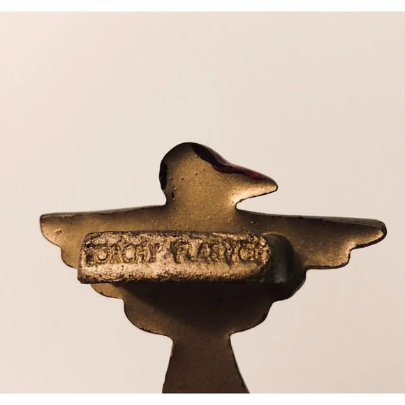 Vintage Boy Scout Neckerchief Plastic Slide Scarf Slider Eagle Bird - Picture 4 of 9